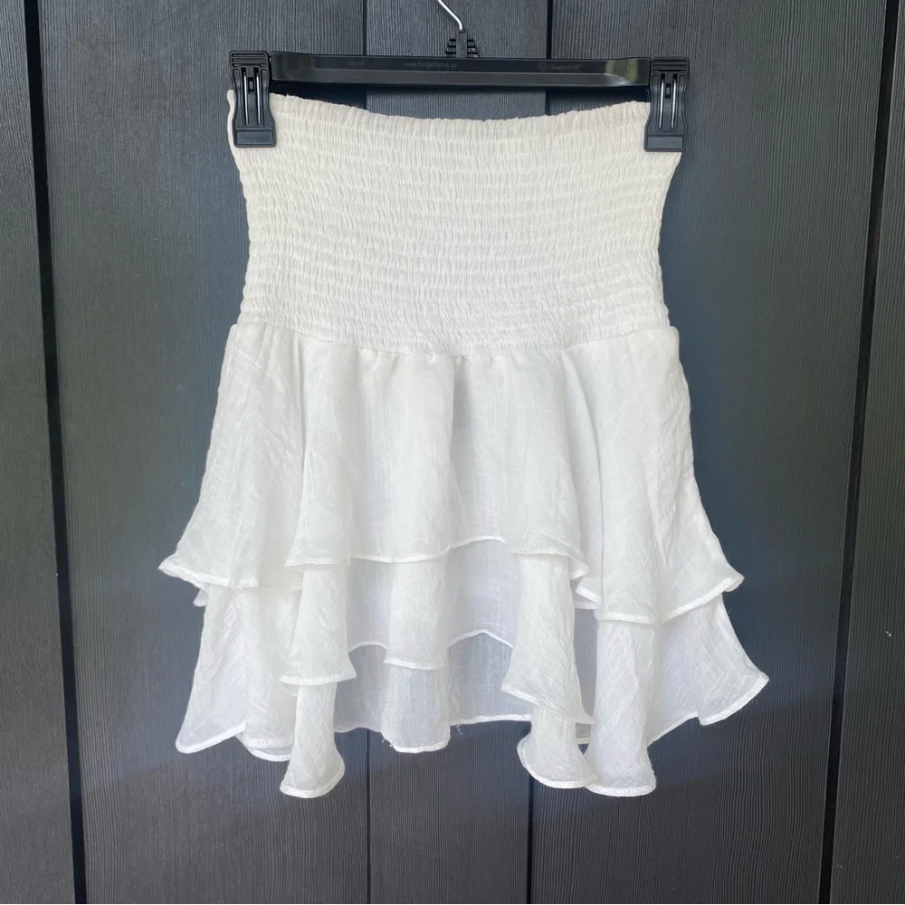 White Ruffled Mini Skirt—Small - Picture 2 of 6